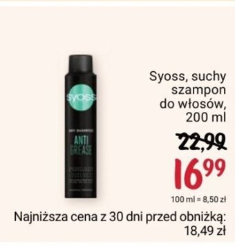 syoss suchy szampon cena rossmann