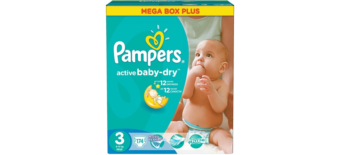 pampers pieluchy active baby 3 midi 174 sztuk