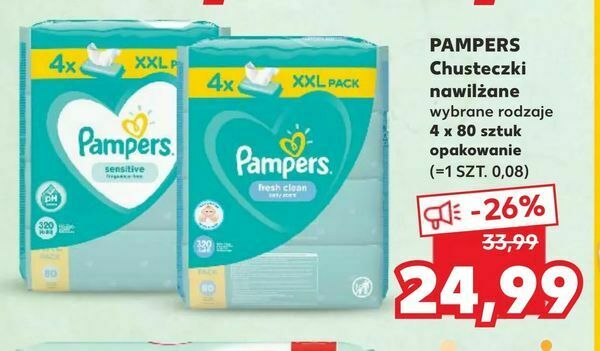 chusteczki pampers kaufland 3x48