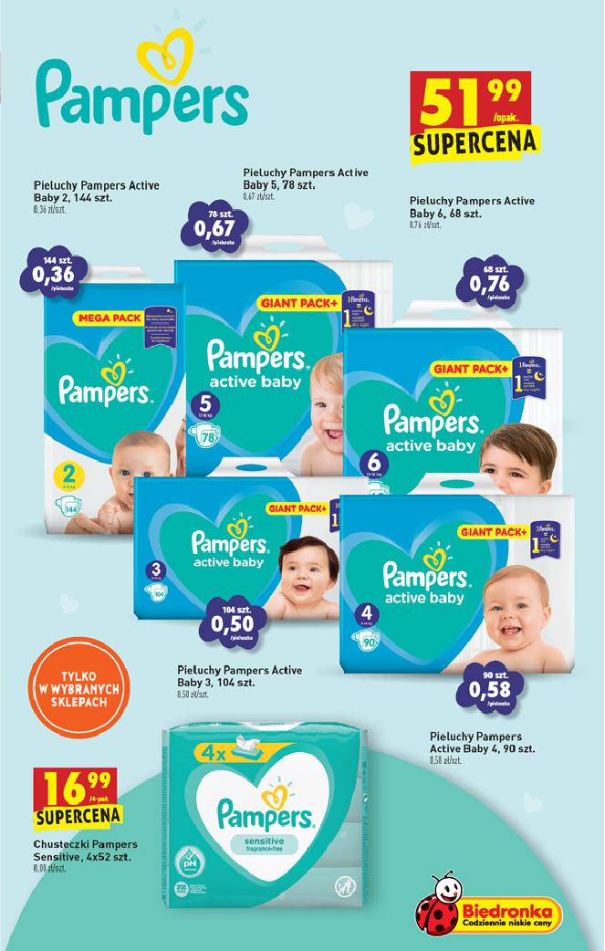 biedronka pampers super cena