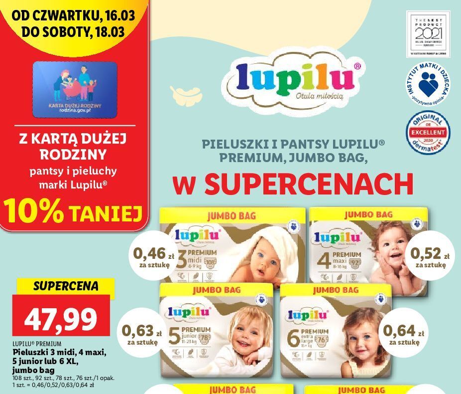 pieluchy 6 lidl box cena