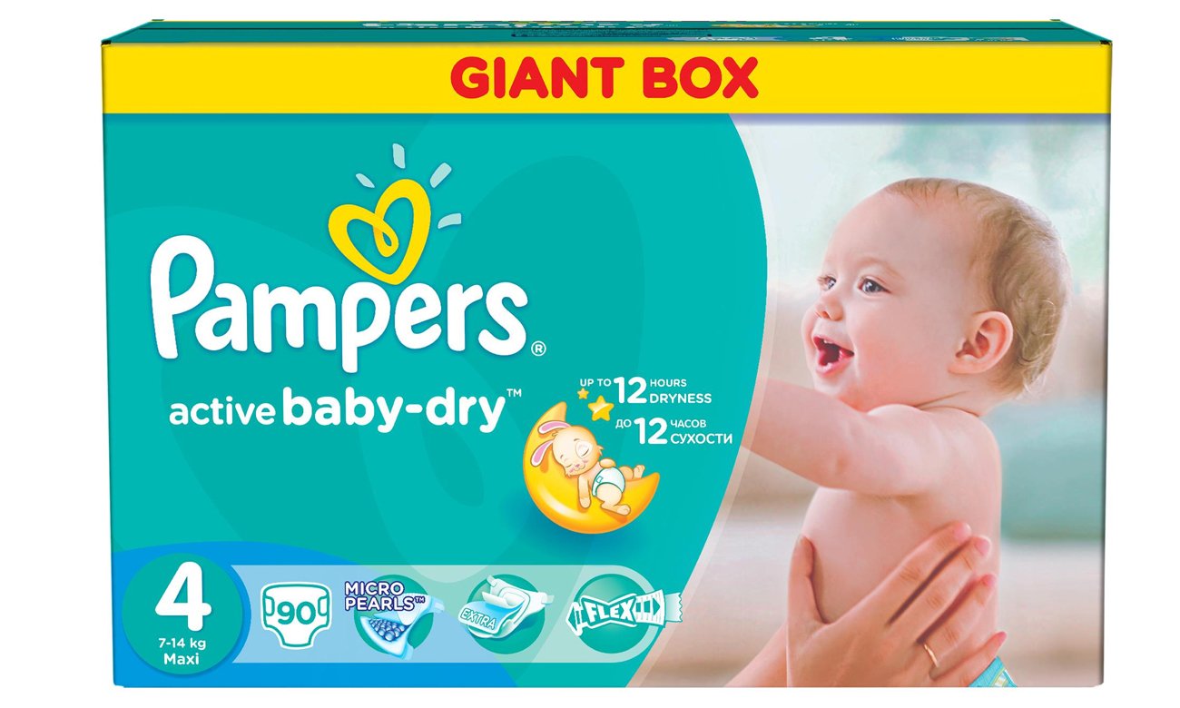 pampers pieluchy active baby 4 maxi 7-14kg 90szt