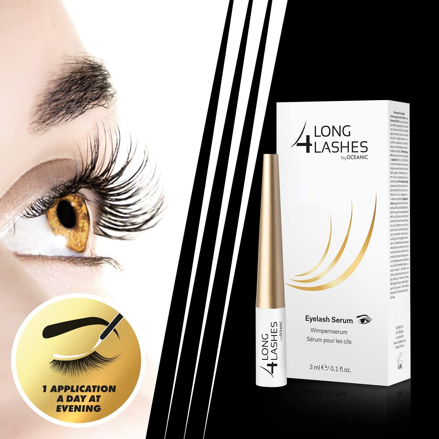 aa long 4 lashes serum przyspieszające wzrost rzęs 3ml szampon