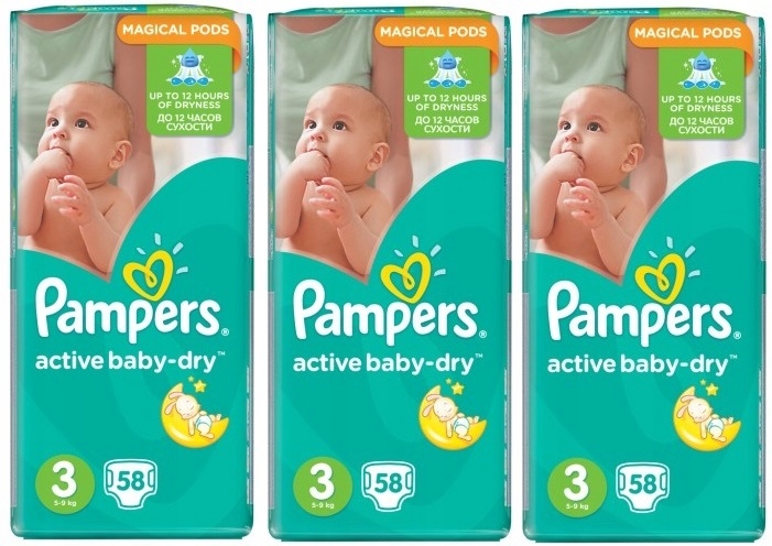 pampers rozmiar 3 174 sztuk