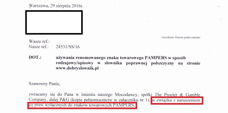 czy pampers to słowo potoczne