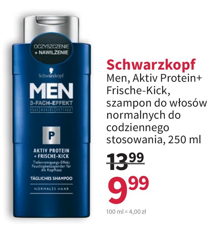 schwarzkopf men 3-fach-effekt szampon do włosów oczyszczający z proteinami