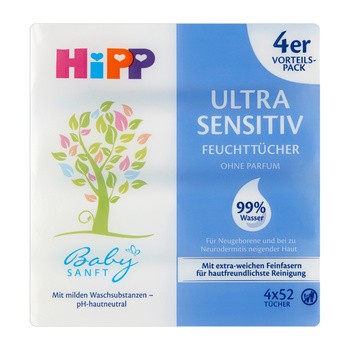 chusteczki nawilżane hipp ultra sensitive skład