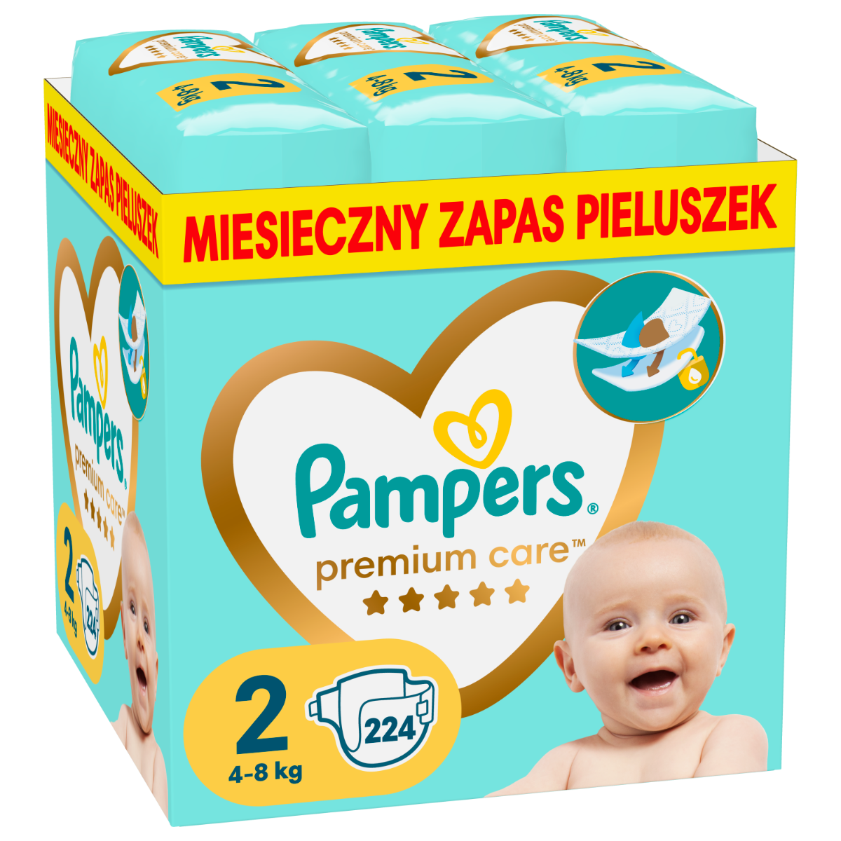 pampers premium care pieluchy 1 newborn 2 mini 222 szt