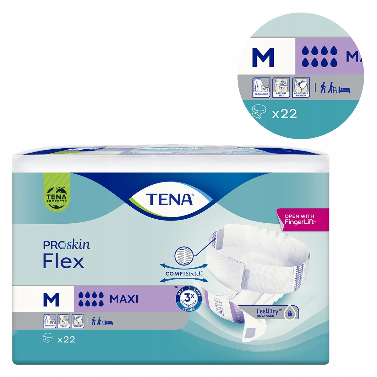 pieluchomajtki tena flex proskin super medium 71-102cm 30 sztuk