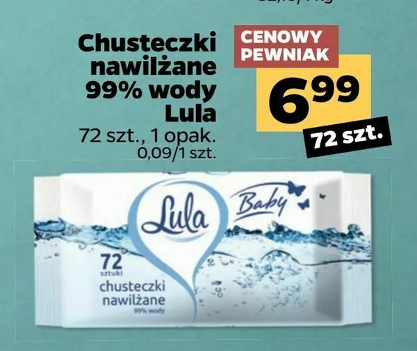 chusteczki nawilżane wodą netto