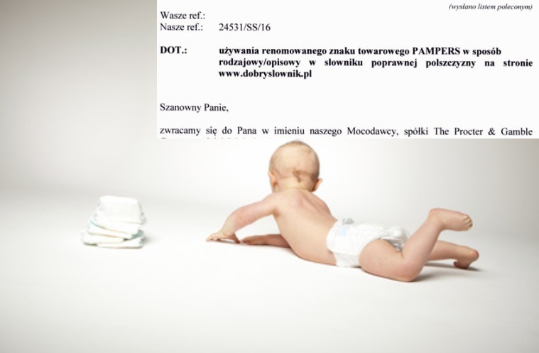 pampers słowa od nazwy marek