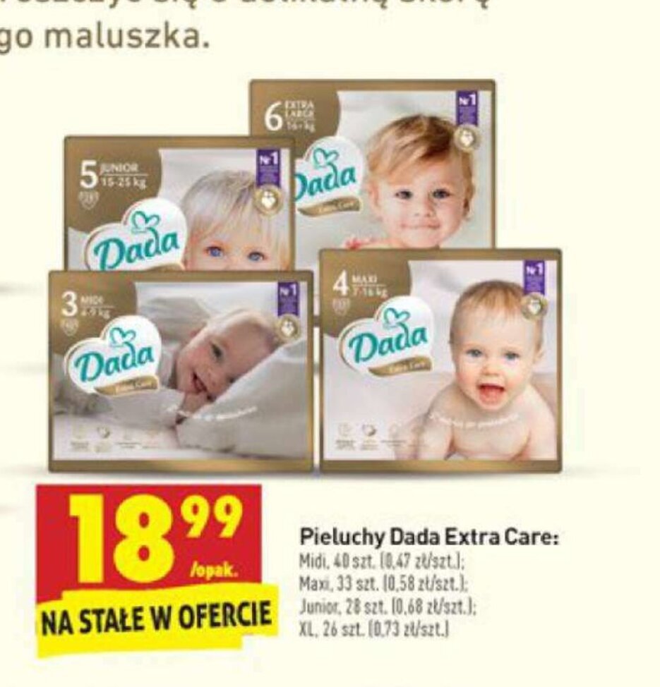 pieluchy dada extra care newborn biedronka