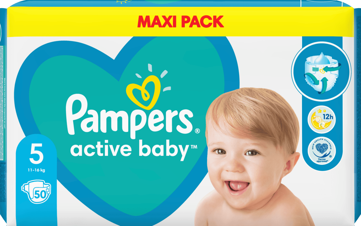 pieluchy pampers baby active 5 50