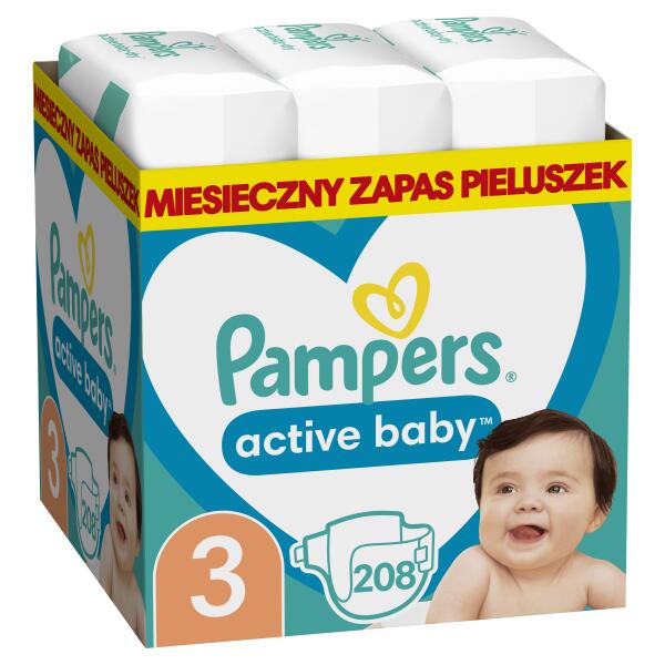 pampers active baby-dry 3 208szt