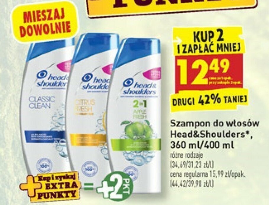 biedronka szampon head shoulders cena 400ml