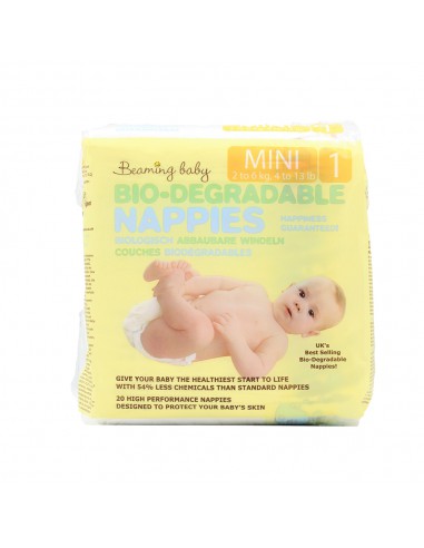 eko pieluszki jednorazowe mini 2-6 kg biodegradowalne 20szt beaming baby