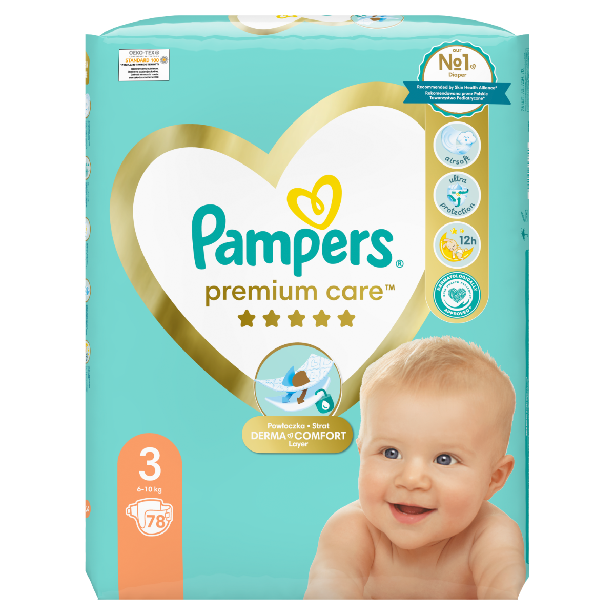 10 sztuk pampers premium care rozmiar 3