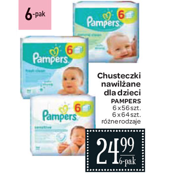 chusteczki nawilżane pampers 6x64 tesco