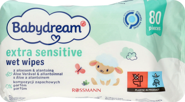 babydream chusteczki nawilżane dla niemowląt 80 szt