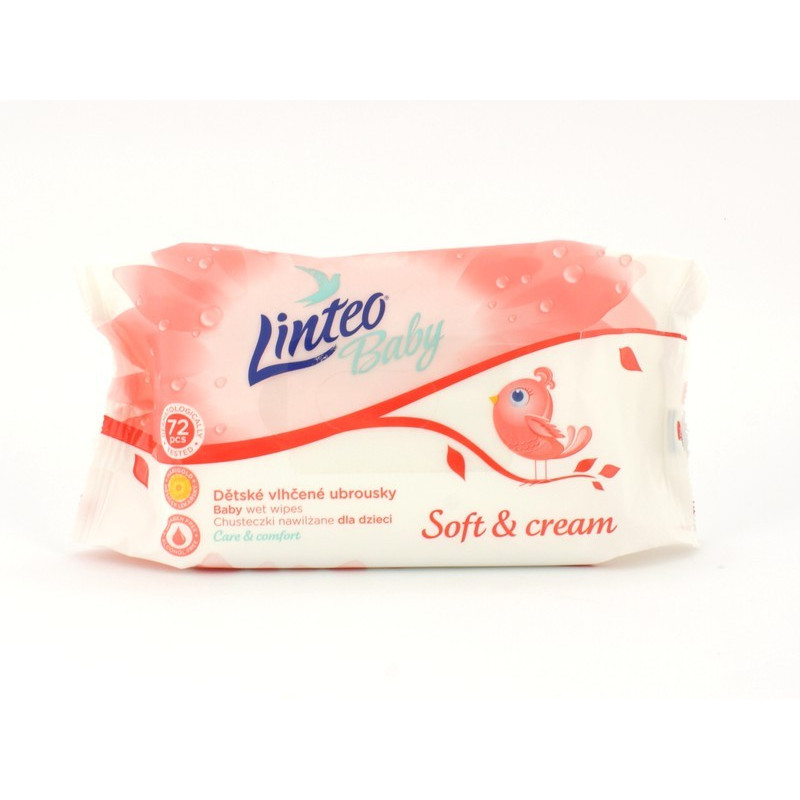 chusteczki nawilżane linteo baby soft and cream 72 sztuk