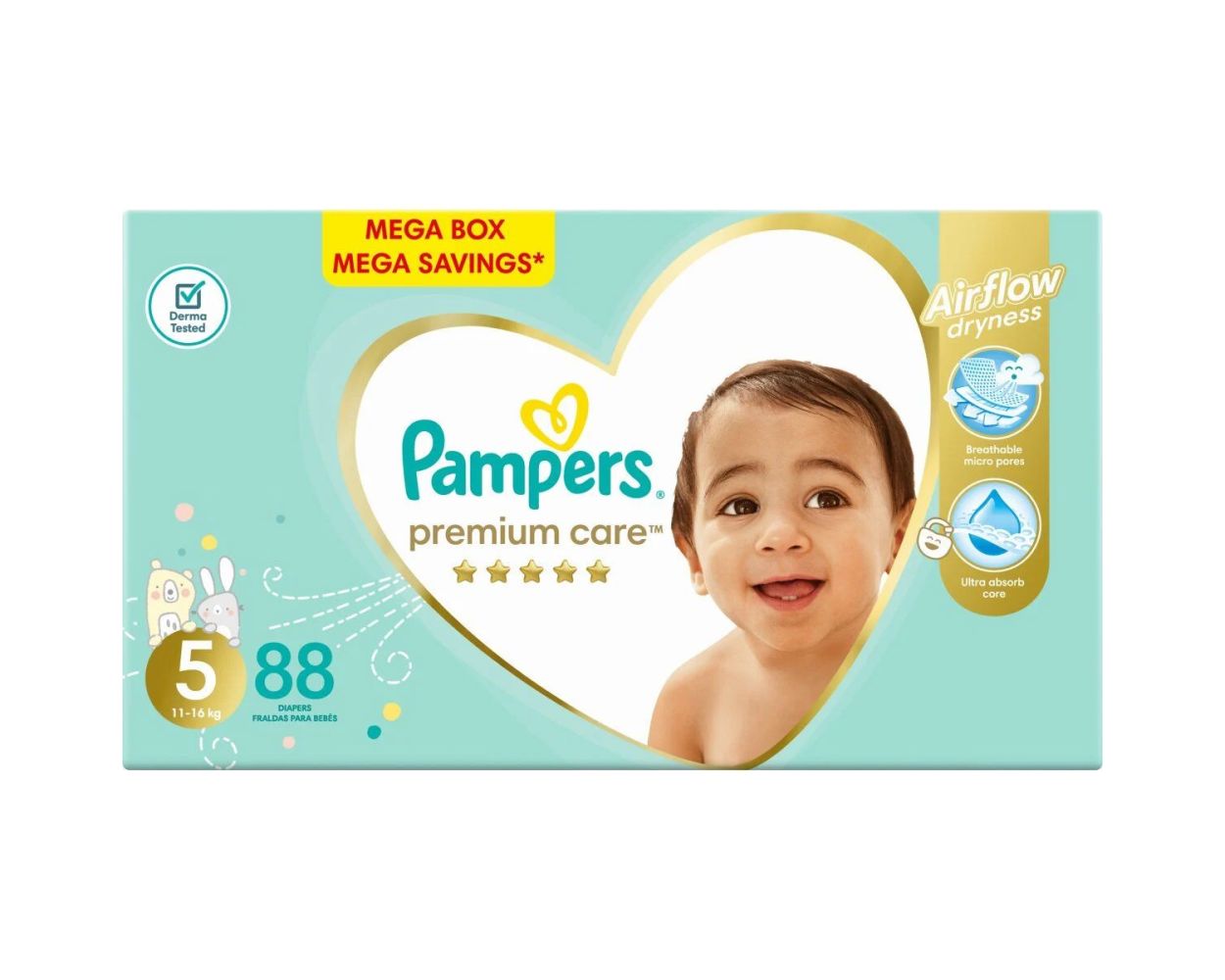 pampers premium care 5 mega box