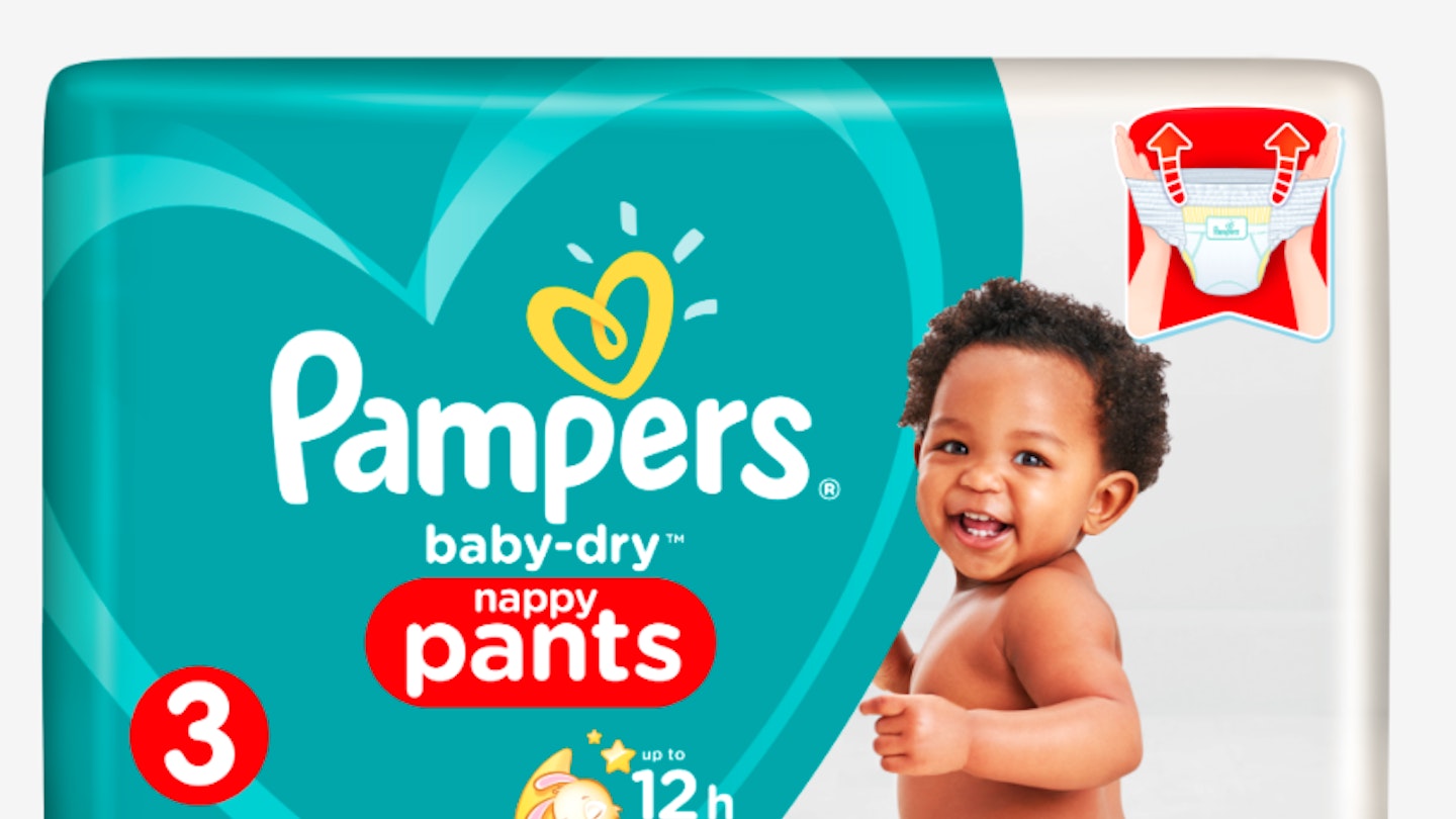 pampers on baby