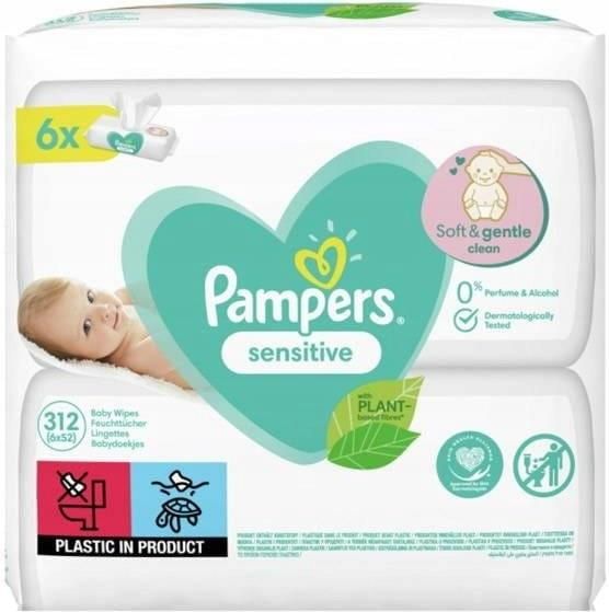 chusteczki pampers sensitive 6szt ceneo