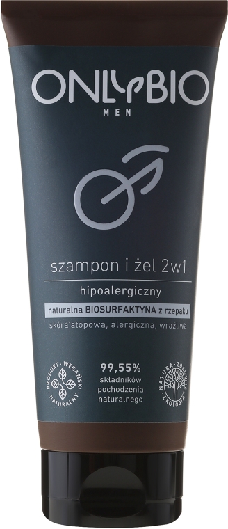 onlybio men hipoalergiczny szampon i żel 2w1 dla mężczyzn