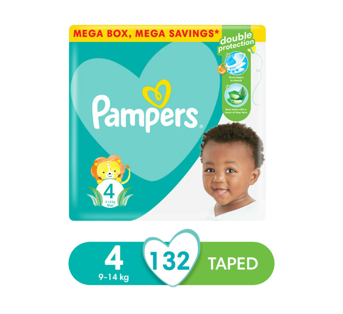 pampers active baby 4 maxi mega box 132