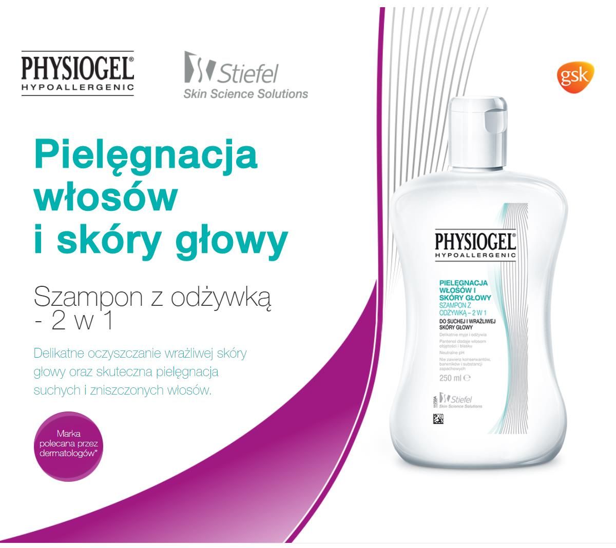 physiogel szampon delikatny do suchej i wrażliwej skóry głowy 250ml