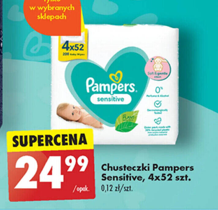 biedronka chusteczki pampers sensitive