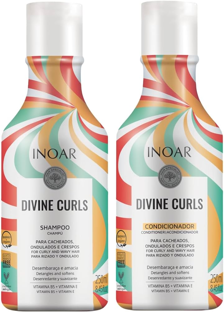 inoar divine curls szampon odżywka do włosów kręconych