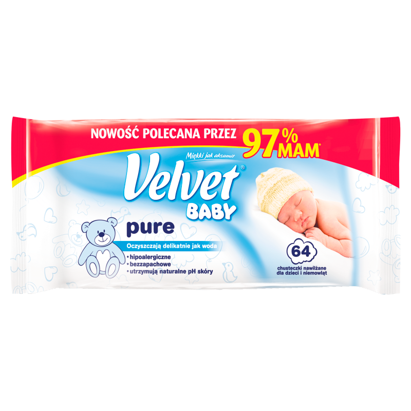 velvethipoalergiczne chusteczki nawilżane velvet baby pure