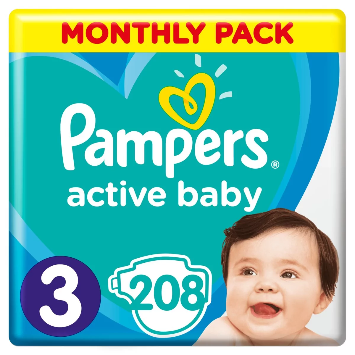 pampers active baby 3 208 szt