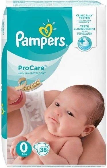 pampers procare rozmiar 0 38 pieluch