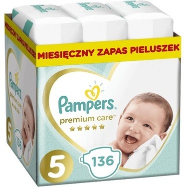 pampers pieluchy premium care 5 junior 136 sztuk