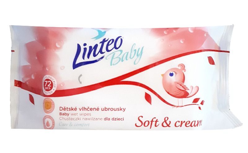 chusteczki nawilżane linteo baby soft and cream 72 sztuk sroka