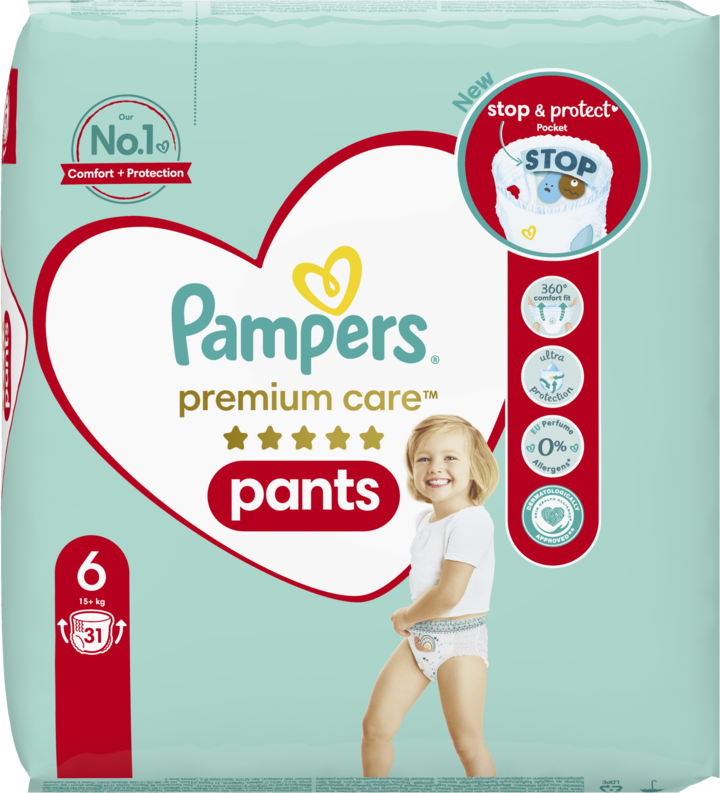 pieluchomajtki pampers premium care 6