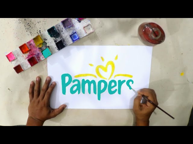 how to draw a pampers logo