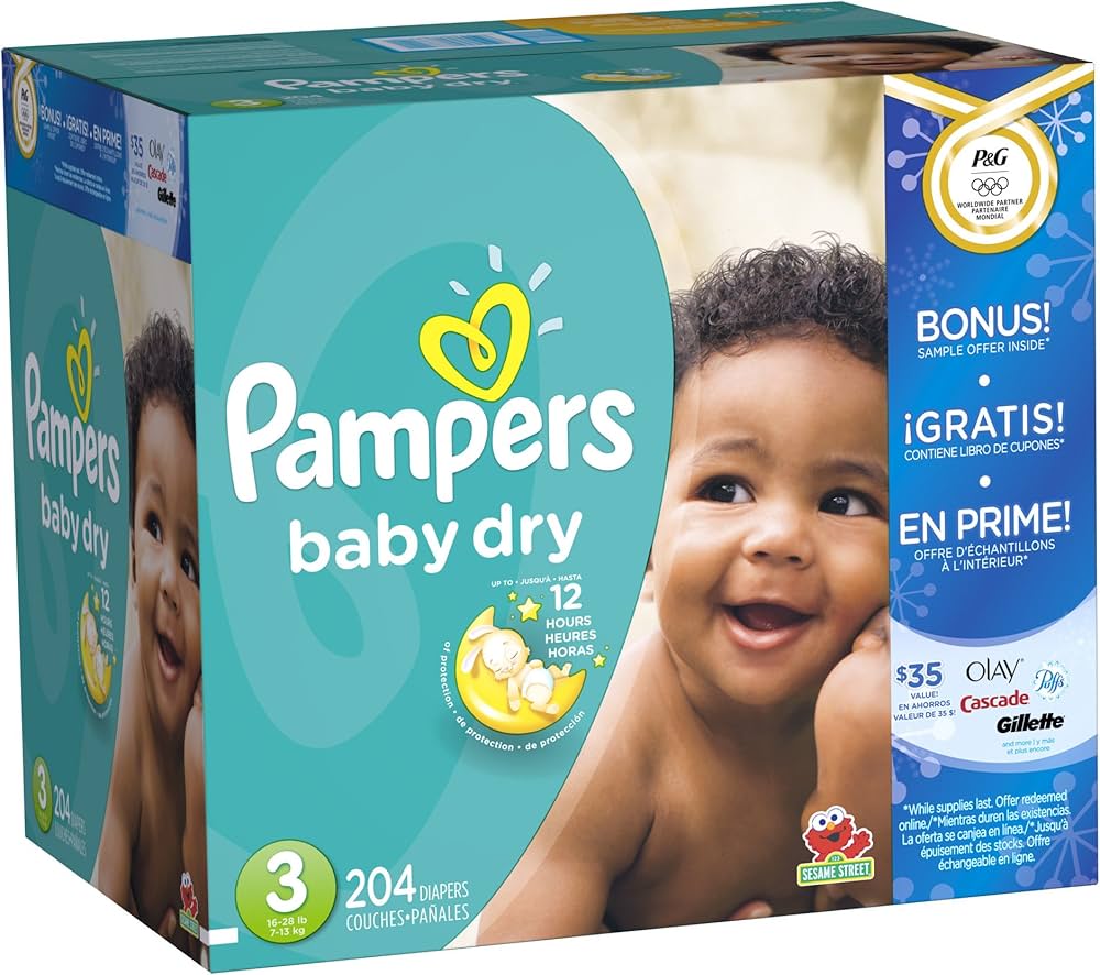 pampers size 3 204 count