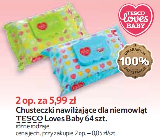 chusteczki nawilżane tesco loves baby