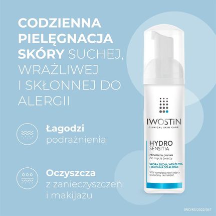 iwostin hydro sensitia micelarna pianka do mycia twarzy