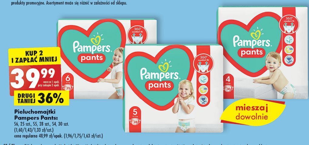 promocje pieluch pampers pants 6