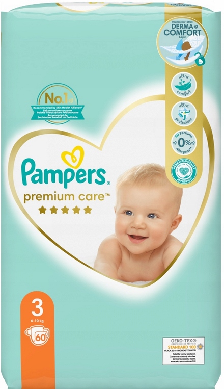 pampers premium care pieluchy jednorazowe rozmiar 3 midi 60 szt