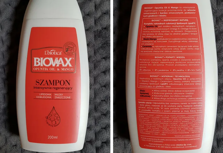 biovax skład szampon opuncja