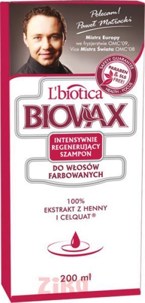 biovax szampon intensywnie regenerujący do włosów farbowanych 200 ml