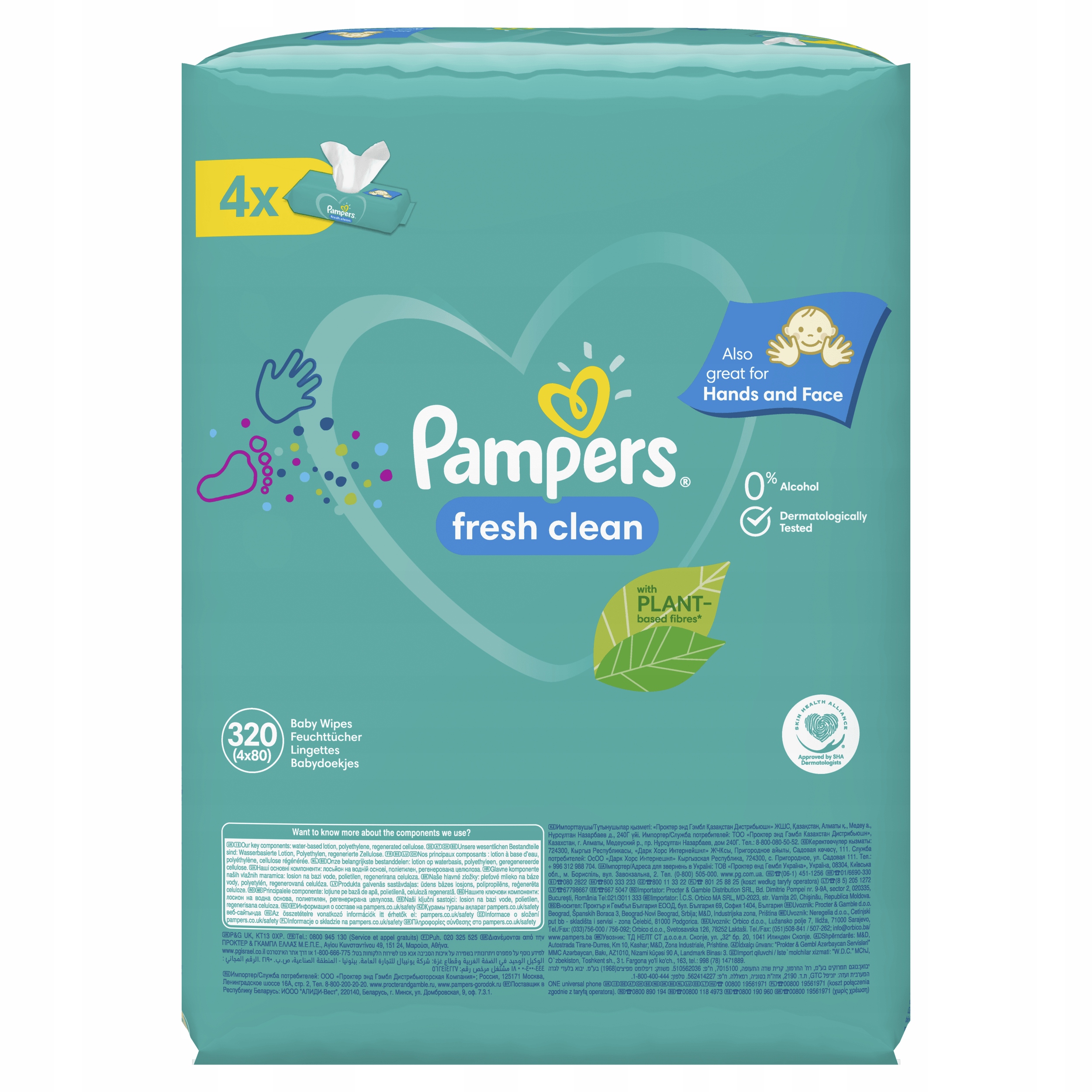 pampers chusteczki fresh clean dla niemowląt 4 x 52 szt