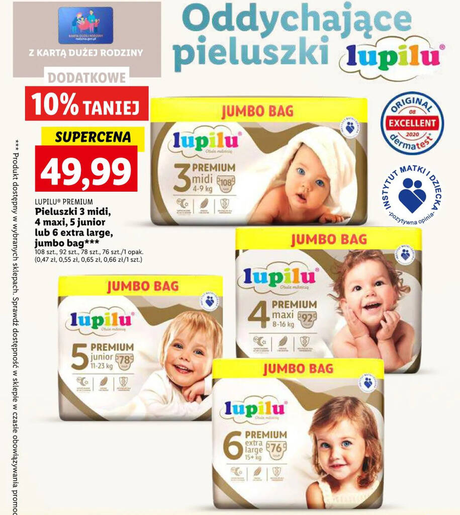 lidl pieluchy lupilu 18 zł