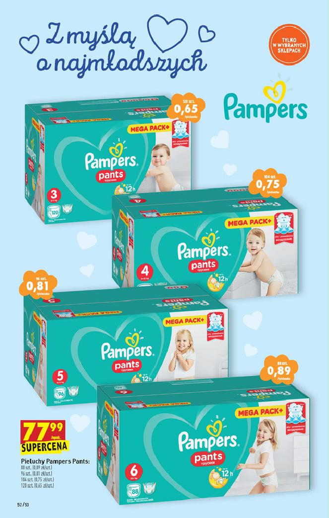 biedronka pieluchomajtki pampers mega box