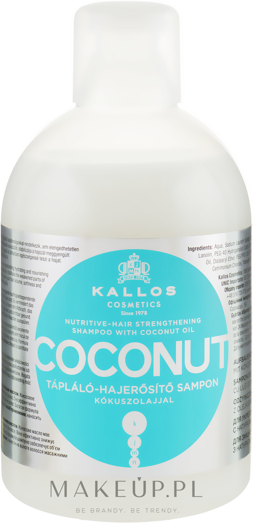 szampon wzmacniający z ekstraktem z olejku kokosowego